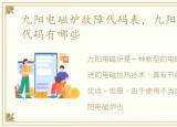九阳电磁炉故障代码表，九阳电磁炉故障代码有哪些