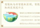 智能机与非智能机区别，智能机和非智能机的区别是什么