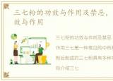 三七粉的功效与作用及禁忌，三七粉的功效与作用
