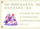 2021-2022欧冠抽签时间，2022-2023欧冠抽签时间及规则一览表