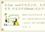 真我gt neo5手机怎么样，真我GT Neo5 SE发布,网友这价格Redmi也扛不住