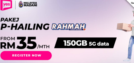Yes推出P-HailingRAHMAH计划每月RM35起附带150GB5G+4G数据